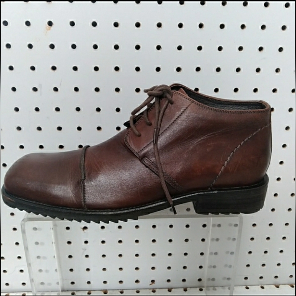 RUSH | Brown Shoes | Men Genuine Leather Upper Lace-up Footbed Comfort 8 US
